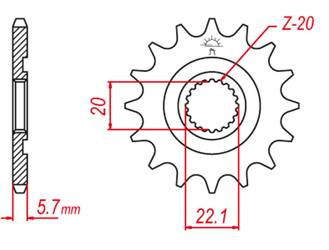 Zębatka przednia 2103 13 gas gas ec 250/300/450f `11-15, yamaha yz 125, wr 250, yz250f `01-'21 (e250-13) (jtf1590.13)